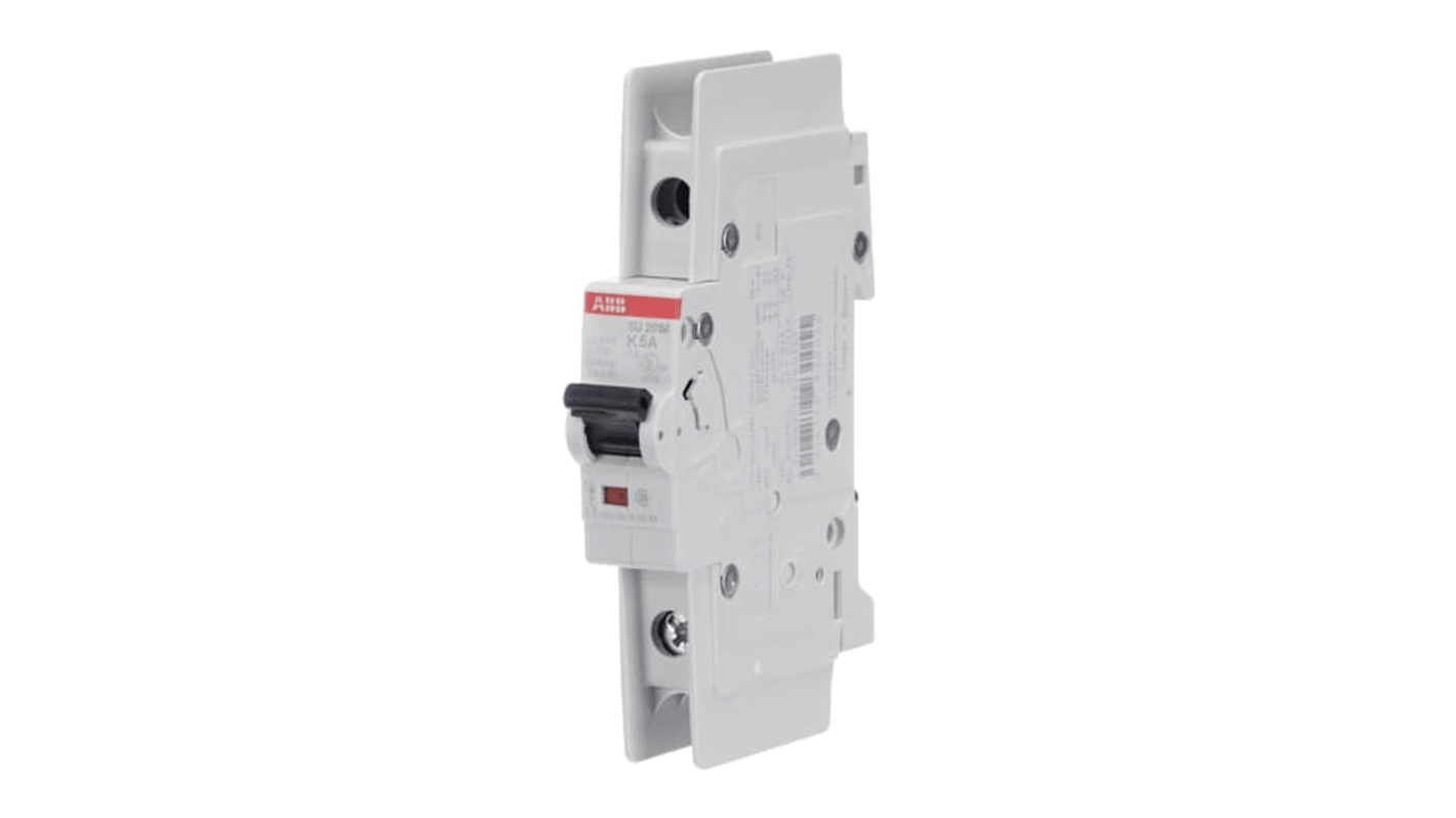 ABB SU200 M MCB, 1P, 5A Curve K, 277V AC, 48V DC, 15 kA Breaking Capacity