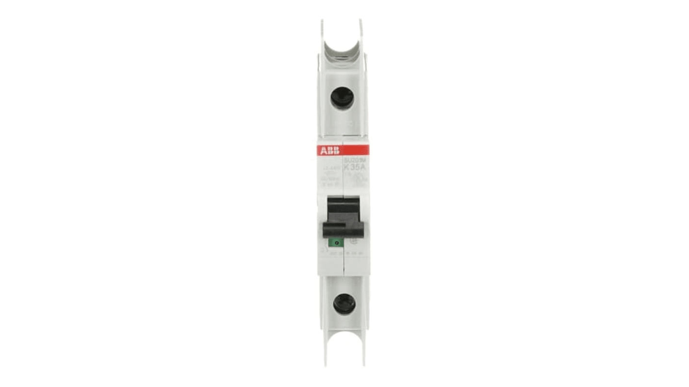 ABB SU200 M MCB, 1P, 35A Curve K, 277V AC, 48V DC, 15 kA Breaking Capacity
