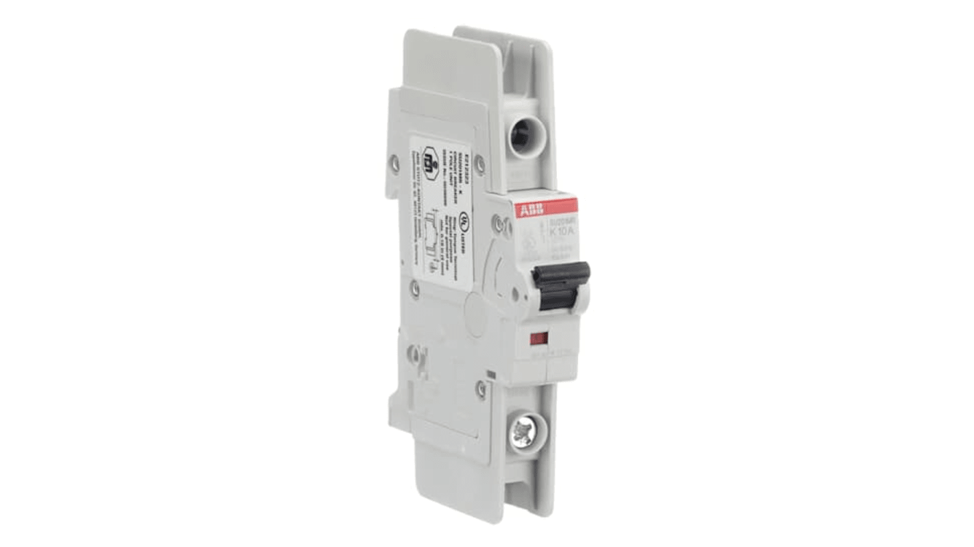 ABB System Pro M Compact SU200 MR Circuit Breaker, 1P, 10A Curve K, 230V AC, 10 kA Breaking Capacity