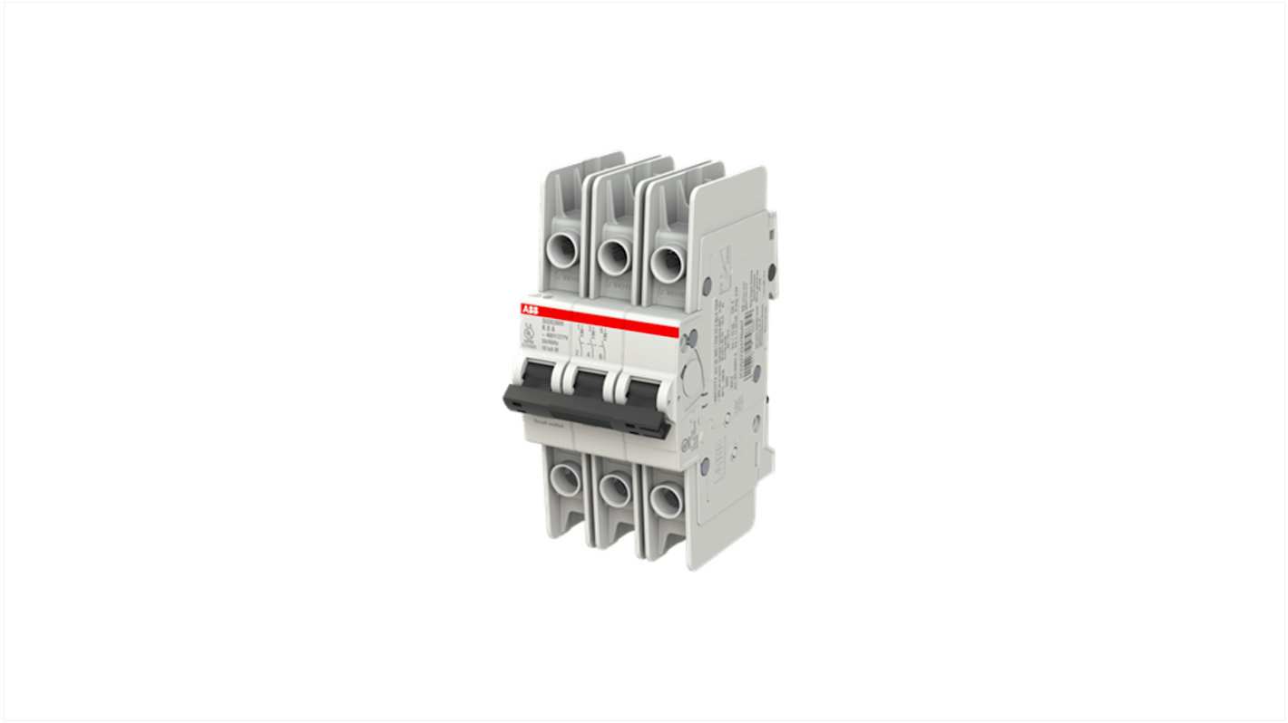 ABB System Pro M Compact SU200 MR Circuit Breaker, 3P, 8A Curve K, 400V AC, 15 kA Breaking Capacity