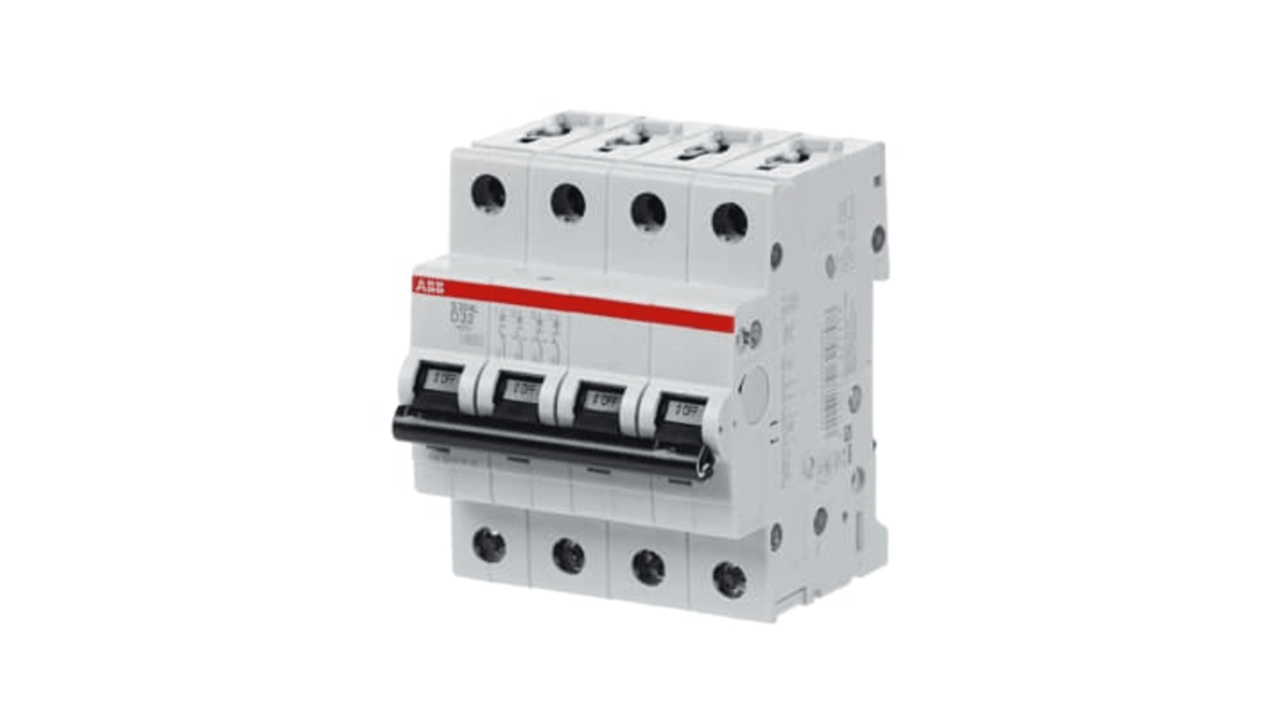 ABB S204L MCB, 4P, 32A Curve D, 400V AC, 6 kA Breaking Capacity