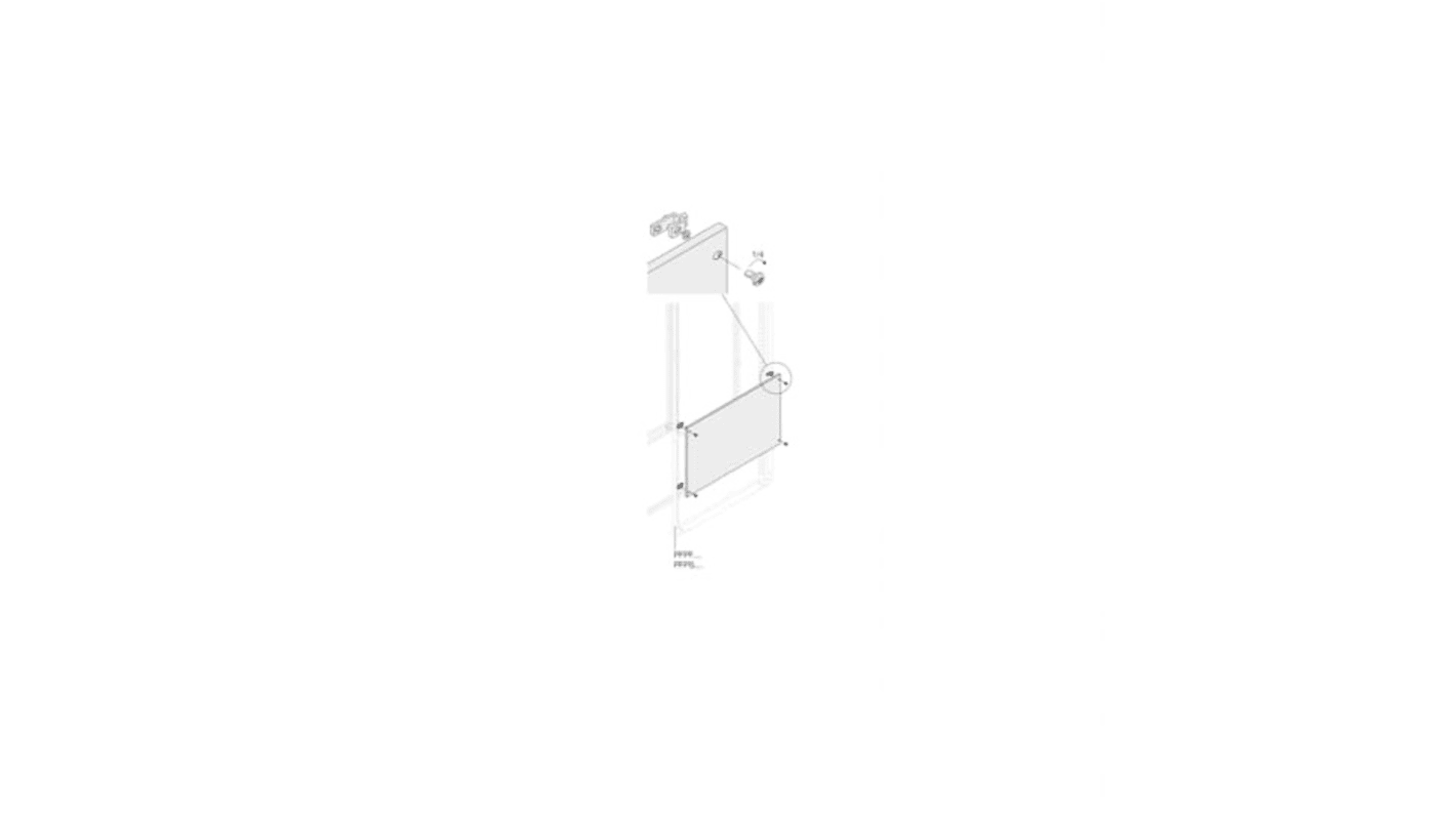 ABB PPFB Series RAL 7035 Light Grey Pickled Steel Sheet Blind Panel, 1700mm H, 600mm W, 600mm L, for Use with PPFB1860