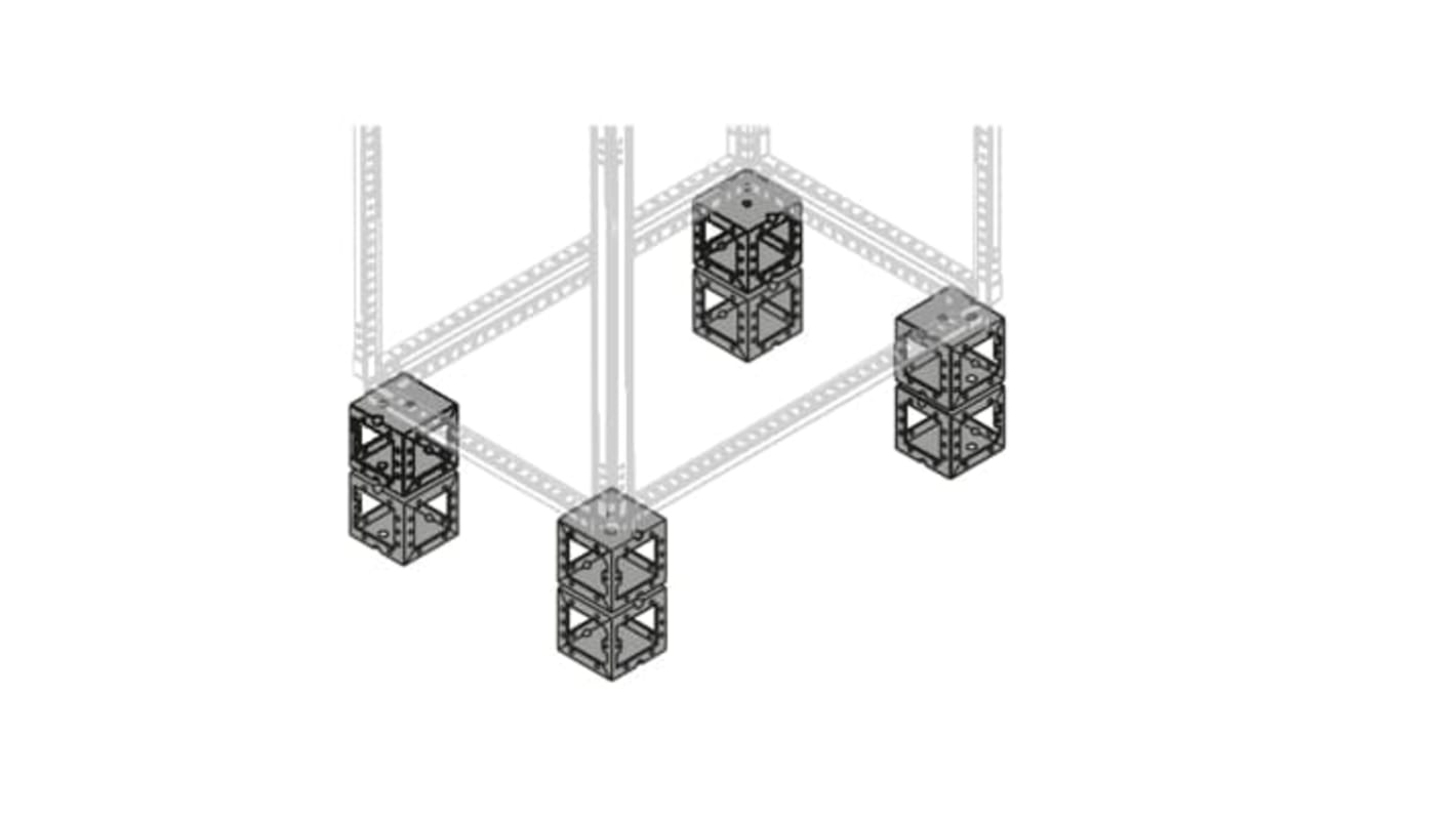 ABB 1STQ Series Sheet Steel Galvanised Base/Plinth Corner Piece for Use with Modular Boards - System Pro E Power, 200 x