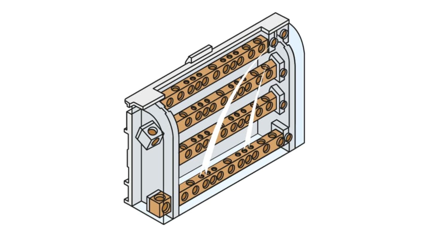ABB AD1027 Series Terminal Box, IP20, 90 x 160.5 x 50mm