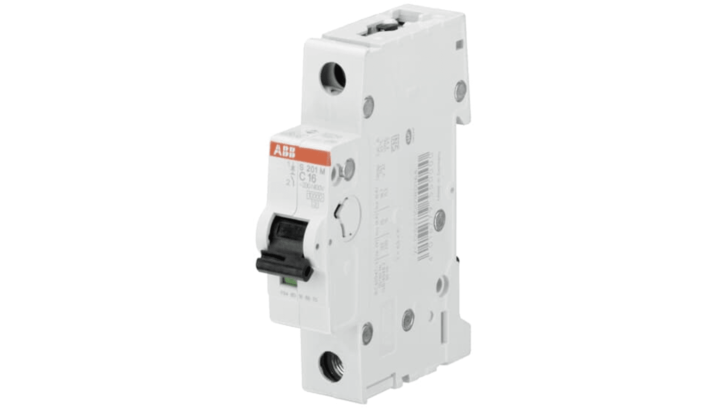 ABB System Pro M Compact S200M MCB, 1P, 3A Curve D, 230/400V AC, 72V DC, 15 kA Breaking Capacity