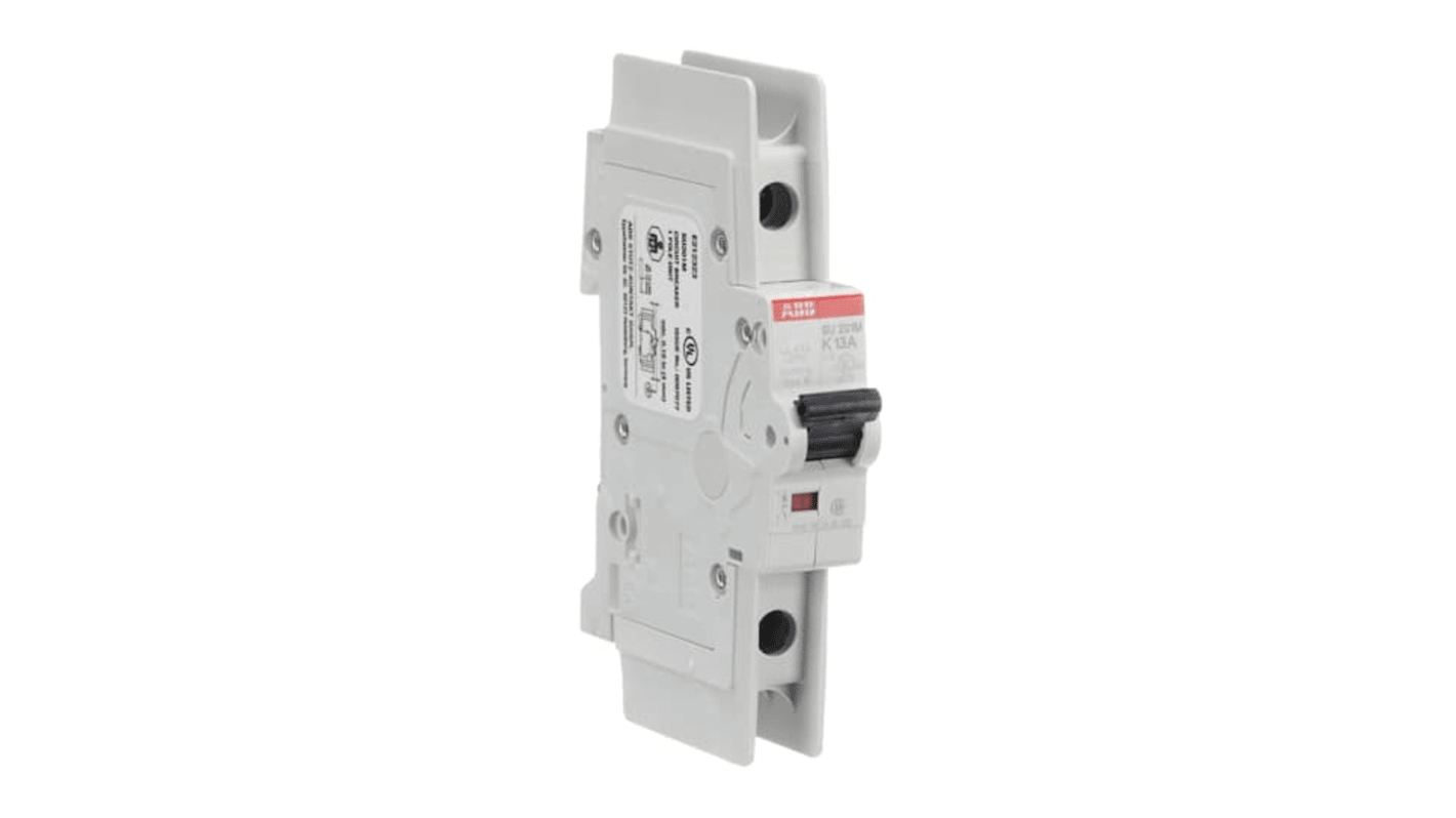 ABB SU200 M MCB, 1P, 13A Curve K, 277V AC, 48V DC, 15 kA Breaking Capacity