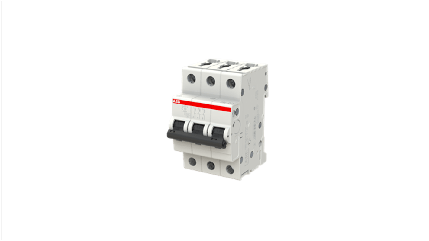 ABB S203L MCB, 3P, 10A Curve C, 400V AC, 6 kA Breaking Capacity