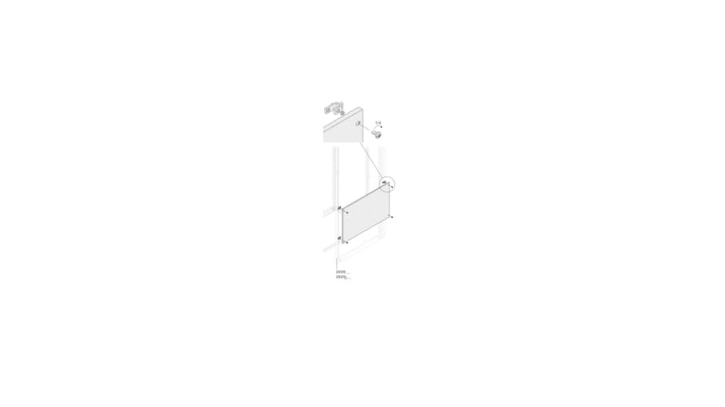 ABB PPFB Series RAL 7035 Light Grey Pickled Steel Sheet Blind Panel, 535mm H, 90mm W, 10mm L, for Use with PPFB1060