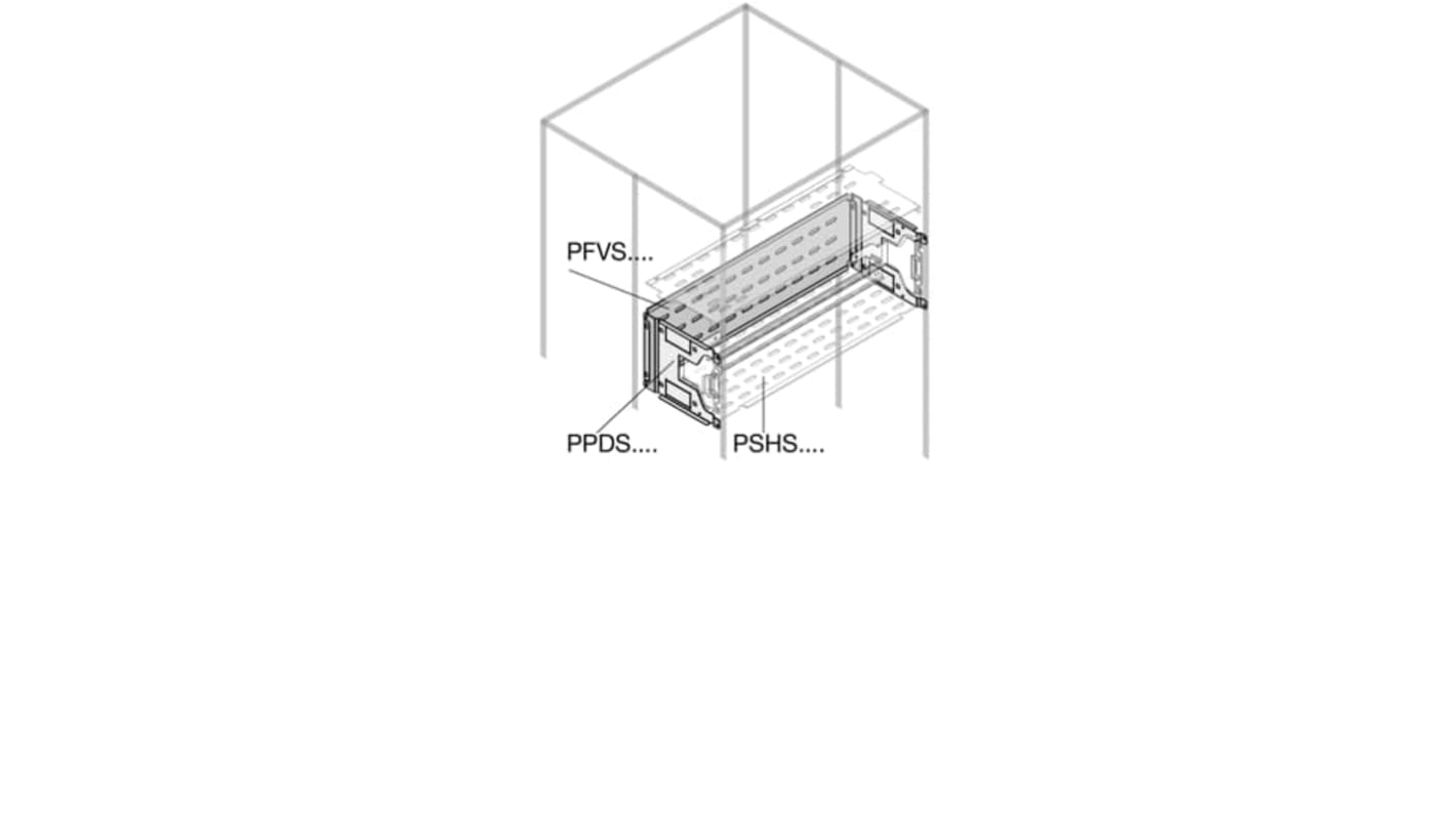 ABB PFVS Series Pickled Steel Sheet Assembly Plate for Use with Modular Boards - System Pro E Power, 447.7 x 217.7 x