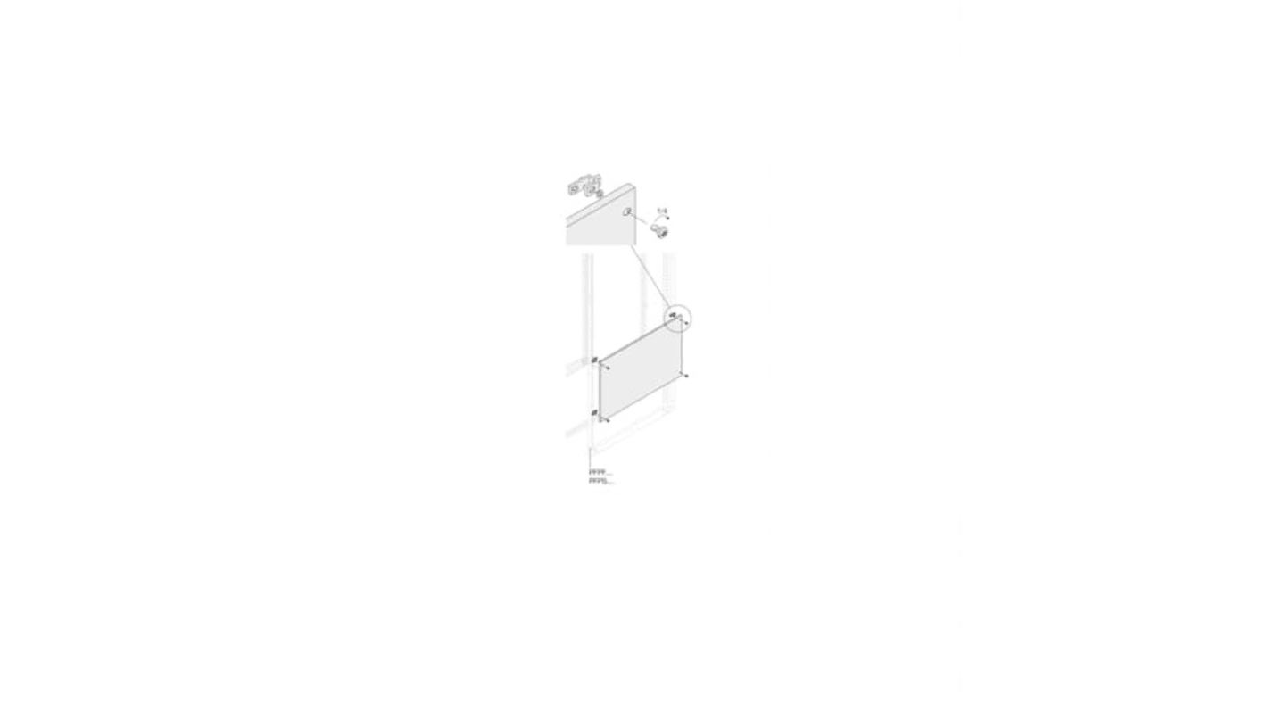 ABB PPFB Series RAL 7035 Light Grey Pickled Steel Sheet Blind Panel, 338mm H, 90mm W, 10mm L, for Use with PPFB1040