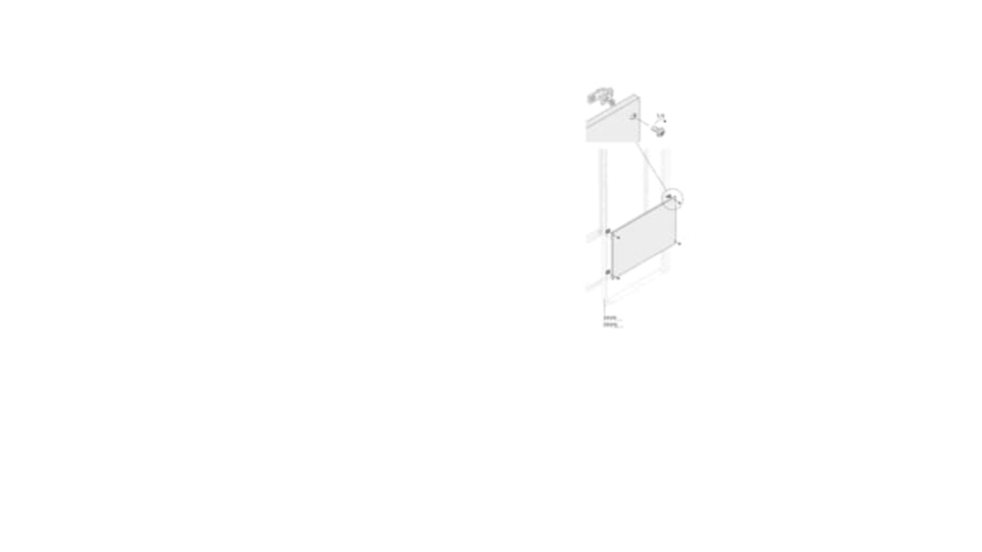 ABB PPFB Series RAL 7035 Light Grey Pickled Steel Sheet Blind Panel, 535mm H, 190mm W, 10mm L, for Use with PPFB2060