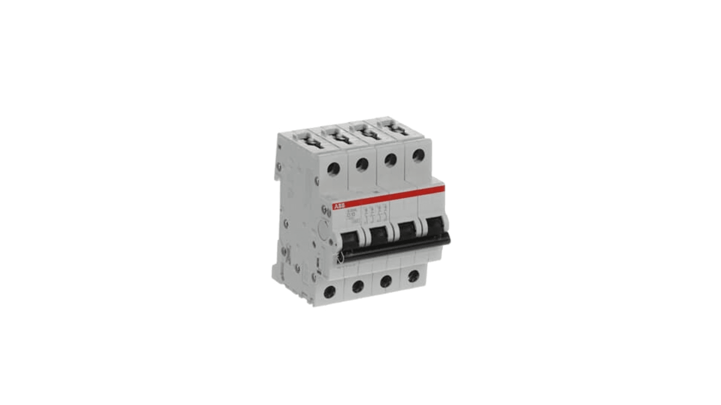 ABB S204L MCB, 4P, 10A Curve D, 400V AC, 6 kA Breaking Capacity