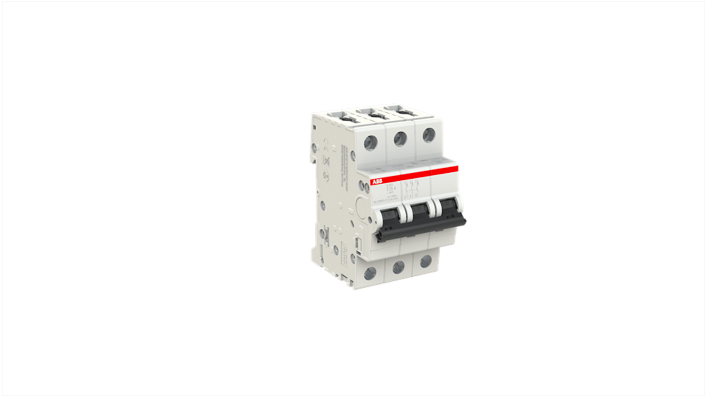 ABB System Pro M Compact S200 MCB, 3P, 25A, Type Z, 400V AC, 110V DC, 10 kA Breaking Capacity