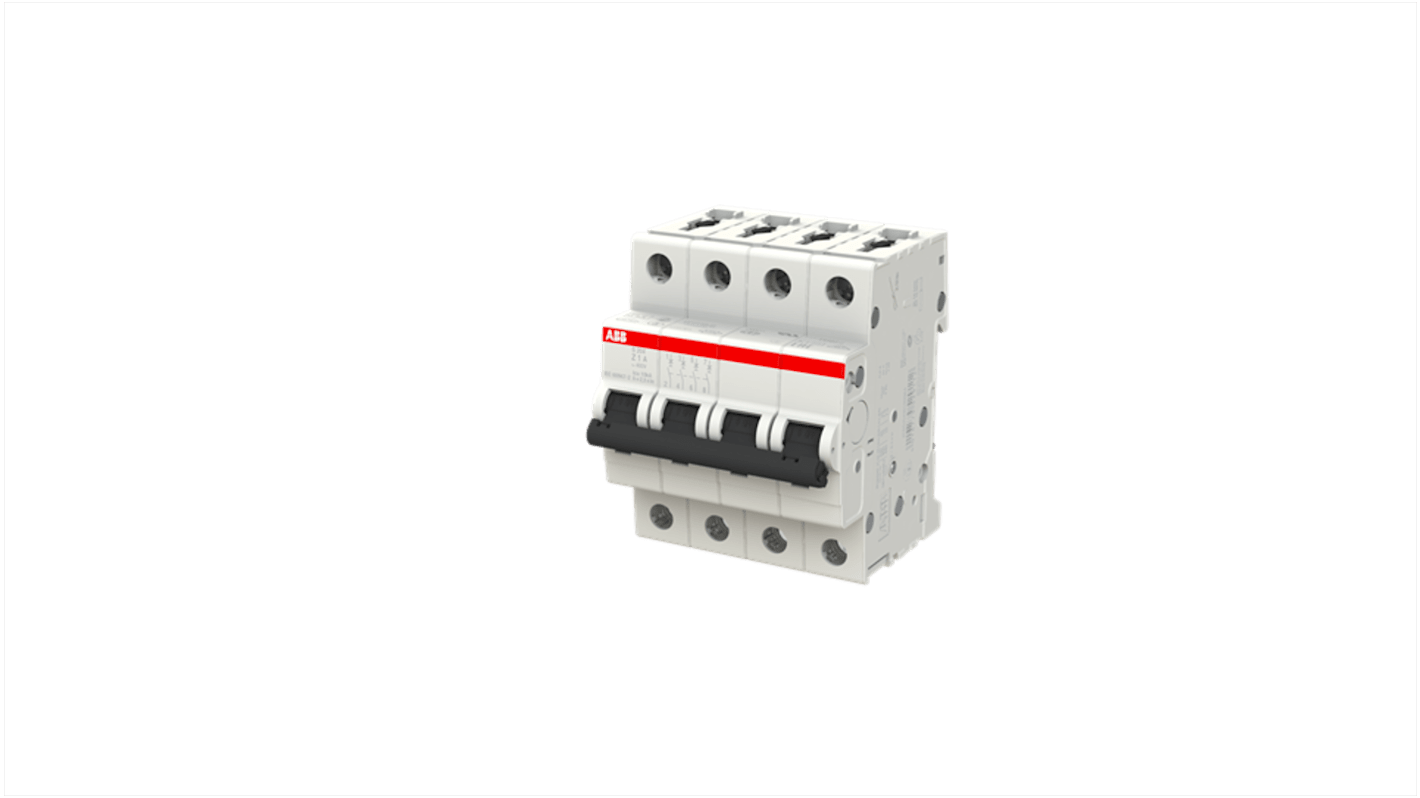 ABB System Pro M Compact S200 MCB, 4P, 1A, Type Z, 400V AC, 110V DC, 10 kA Breaking Capacity