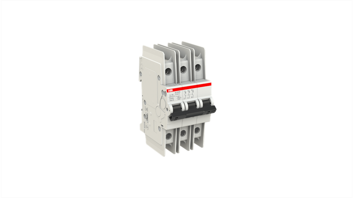 ABB SU200 M MCB, 3P, 500mA Curve C, 400V AC, 15 kA Breaking Capacity