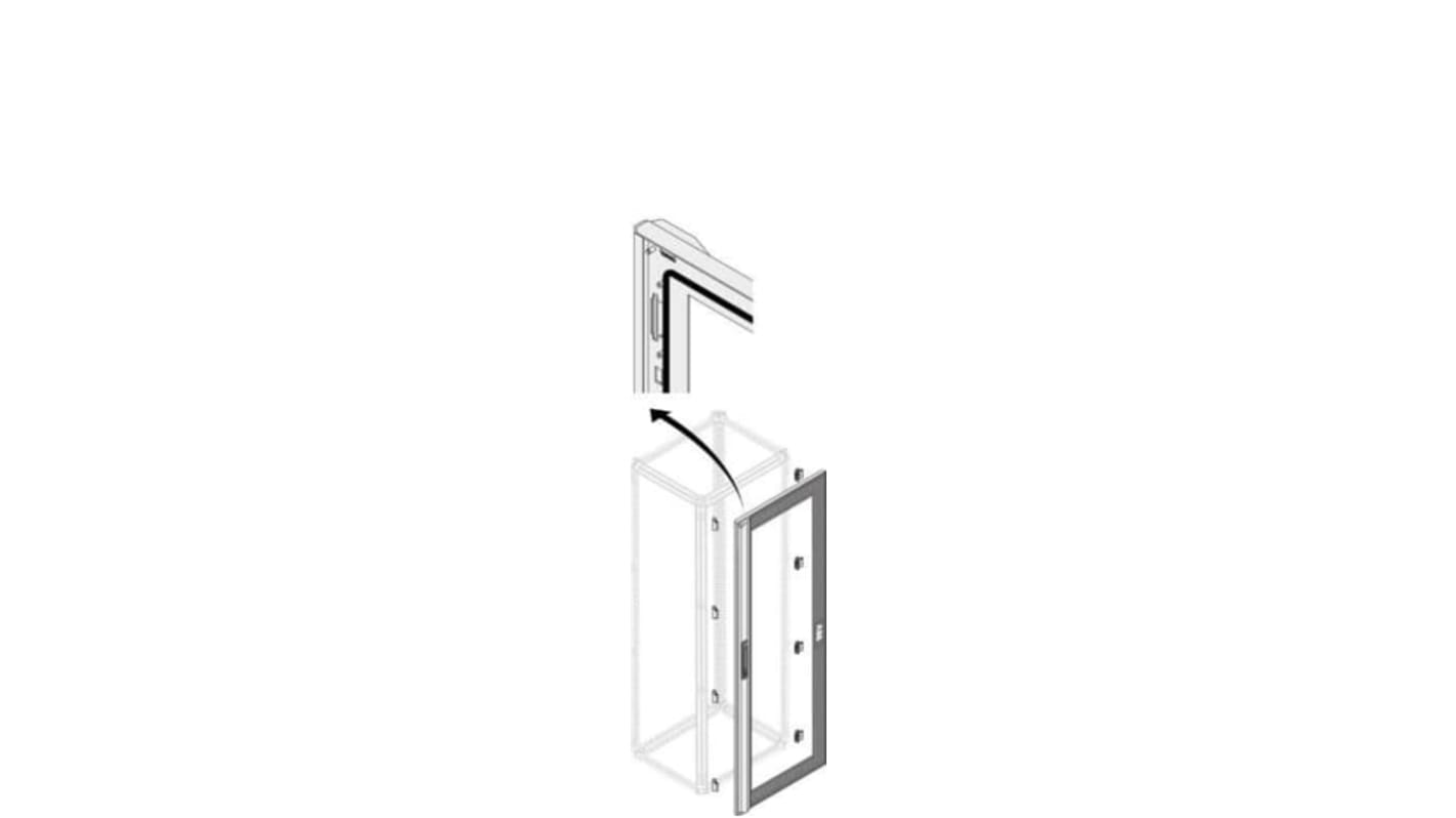 ABB PDLG Series Lockable Pickled Steel Sheet RAL 7035 Transparent Door, 2000mm H, 800mm W, 15mm L for Use with PDLG2086