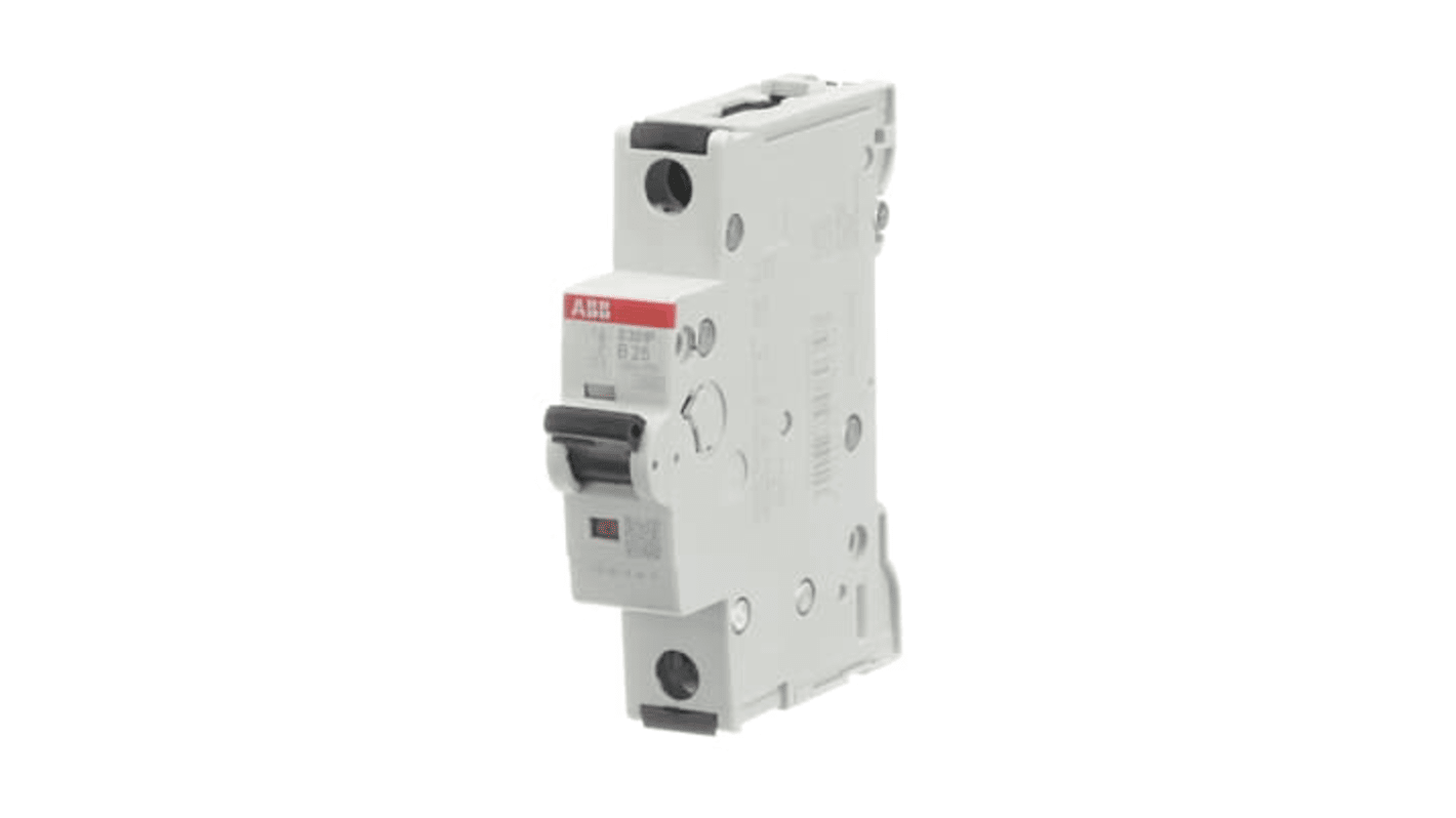 ABB S301 MCB, 1P, 25A Curve B, 415V AC, 125V DC, 100 kA Breaking Capacity