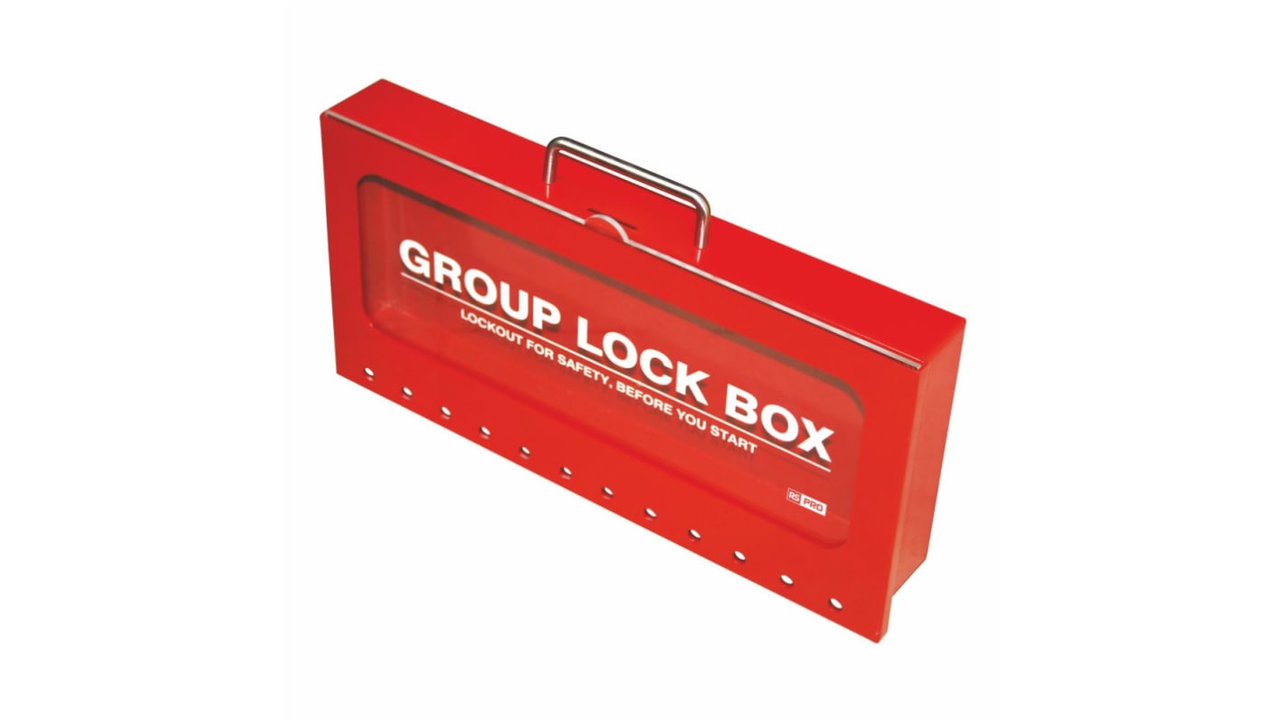 RS PRO Red 12-Lock Steel Group Lock Box