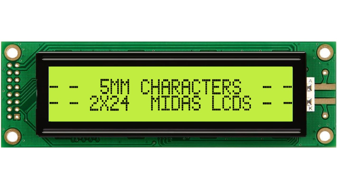 Display monocromatico LCD Midas, Alfanumerico, 2x24 caratteri