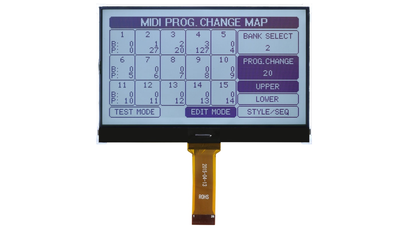 Display monocromatico LCD Midas, LCD