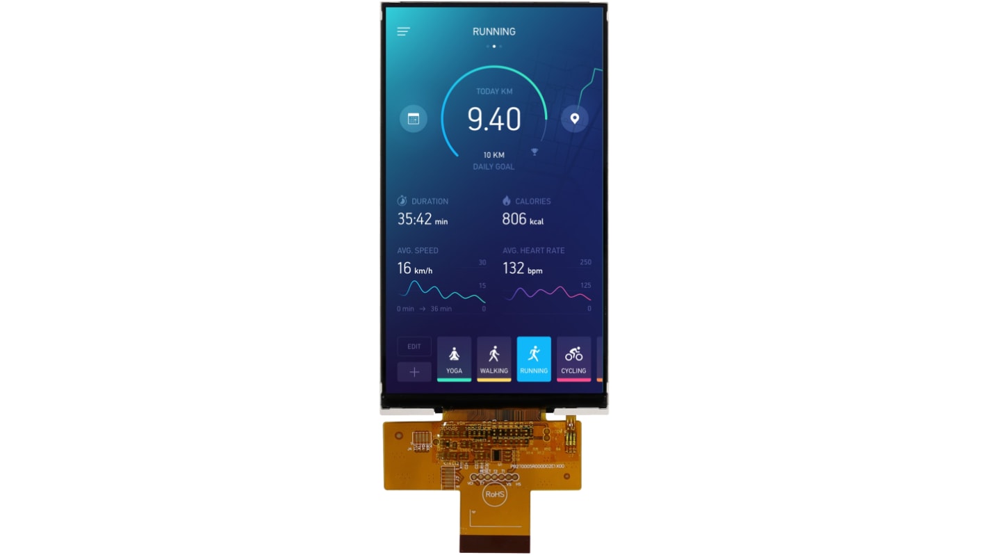 Midas MDT0500B1IH-MIPI TFT LCD Colour Display, 5 WXGA, 720 x 1280