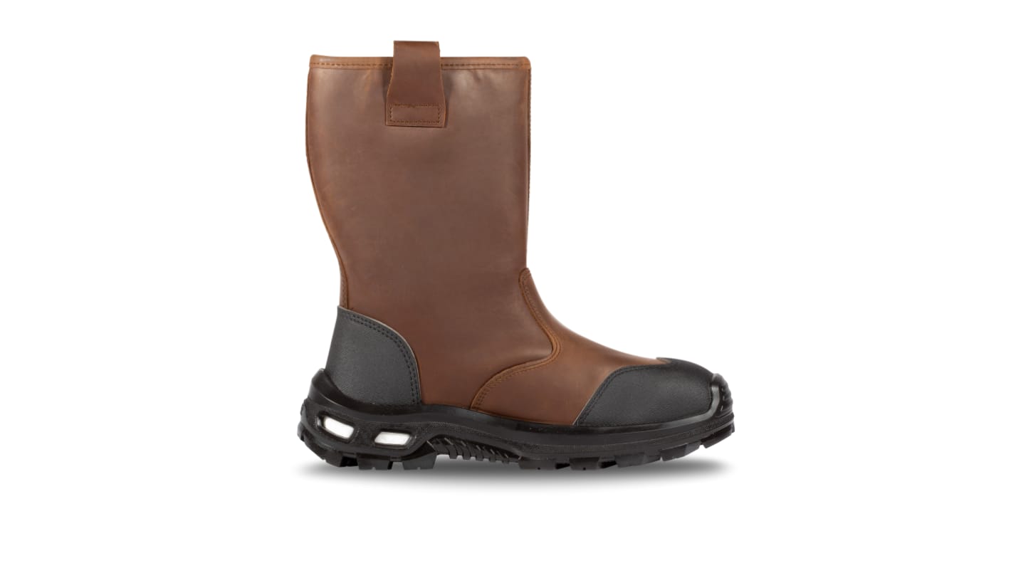 Jallatte JALMUDO SAS Black/Brown Aluminium Toe Capped Unisex Safety Boots, UK 5.5, EU 39