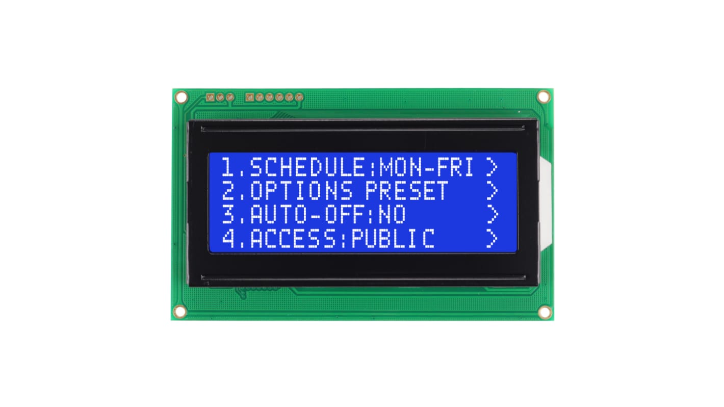 NEWHAVEN DISPLAY INTERNATIONAL NHD-0420D3Z-NSW-BBW-V3 Alphanumeric LCD Alphanumeric Display, White on Blue, 4 Rows by