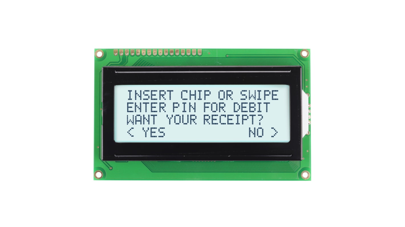 NEWHAVEN DISPLAY INTERNATIONAL 液晶英数字ディスプレイ 半透過型 英数字 灰色, 4列20文字