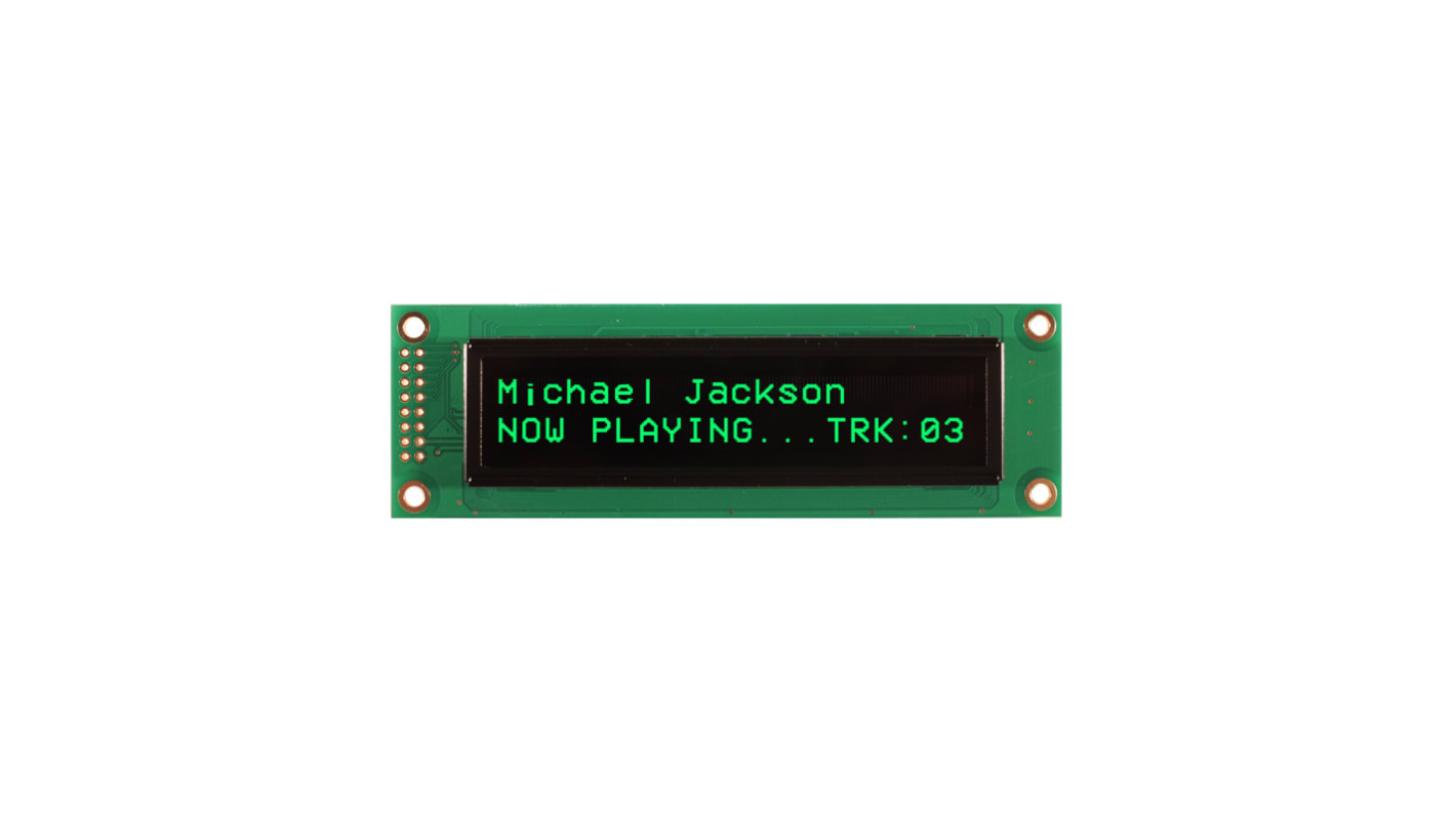 Afficheur OLED, NEWHAVEN DISPLAY INTERNATIONAL, Matrice passive, Vert, Montage sur circuit imprimé, interface Parallel,