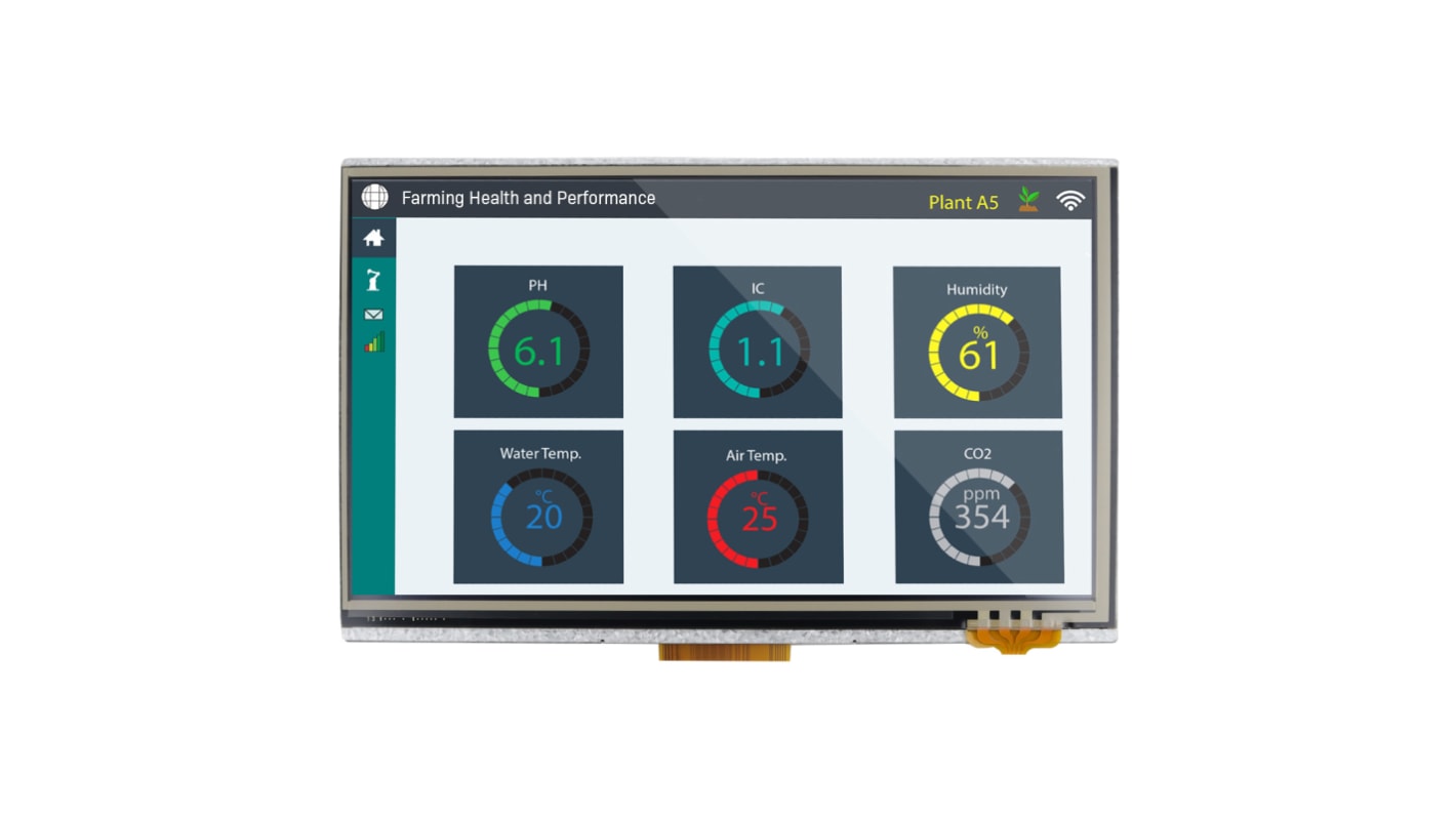 NEWHAVEN DISPLAY INTERNATIONAL NHD-7.0-800480EF-ASXN#-T TFT TFT LCD Display / Touch Screen, 7in, 800 x 480pixels