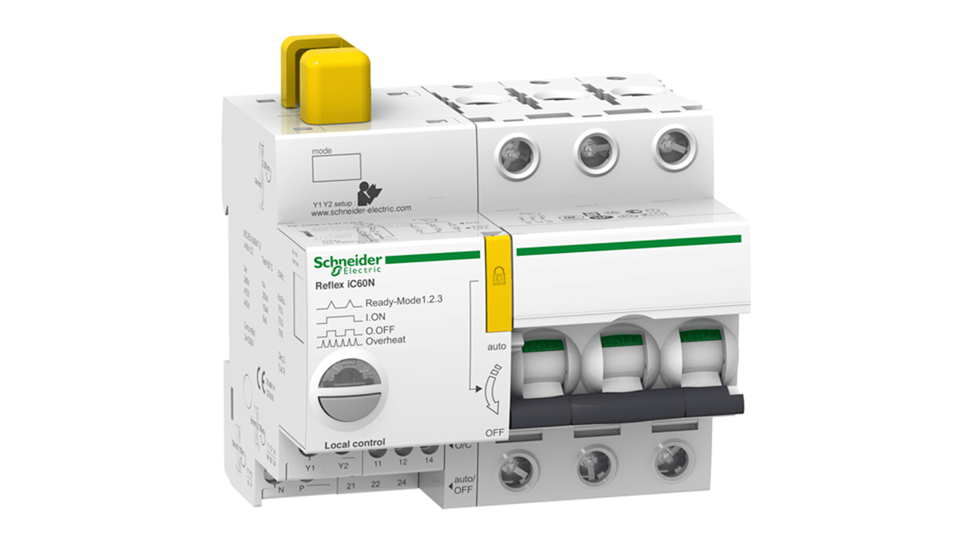 Schneider Electric Acti9 Acti9 Reflex MCB, 3P, 16A Curve B, 230V AC, 24V DC, 10 KA Breaking Capacity