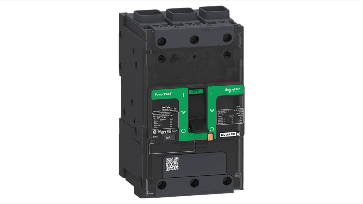 Schneider Electric PowerPact Circuit Breaker - PowerPacT 3 Pole 525V ac Voltage Rating Clip-On, 30A Current Rating
