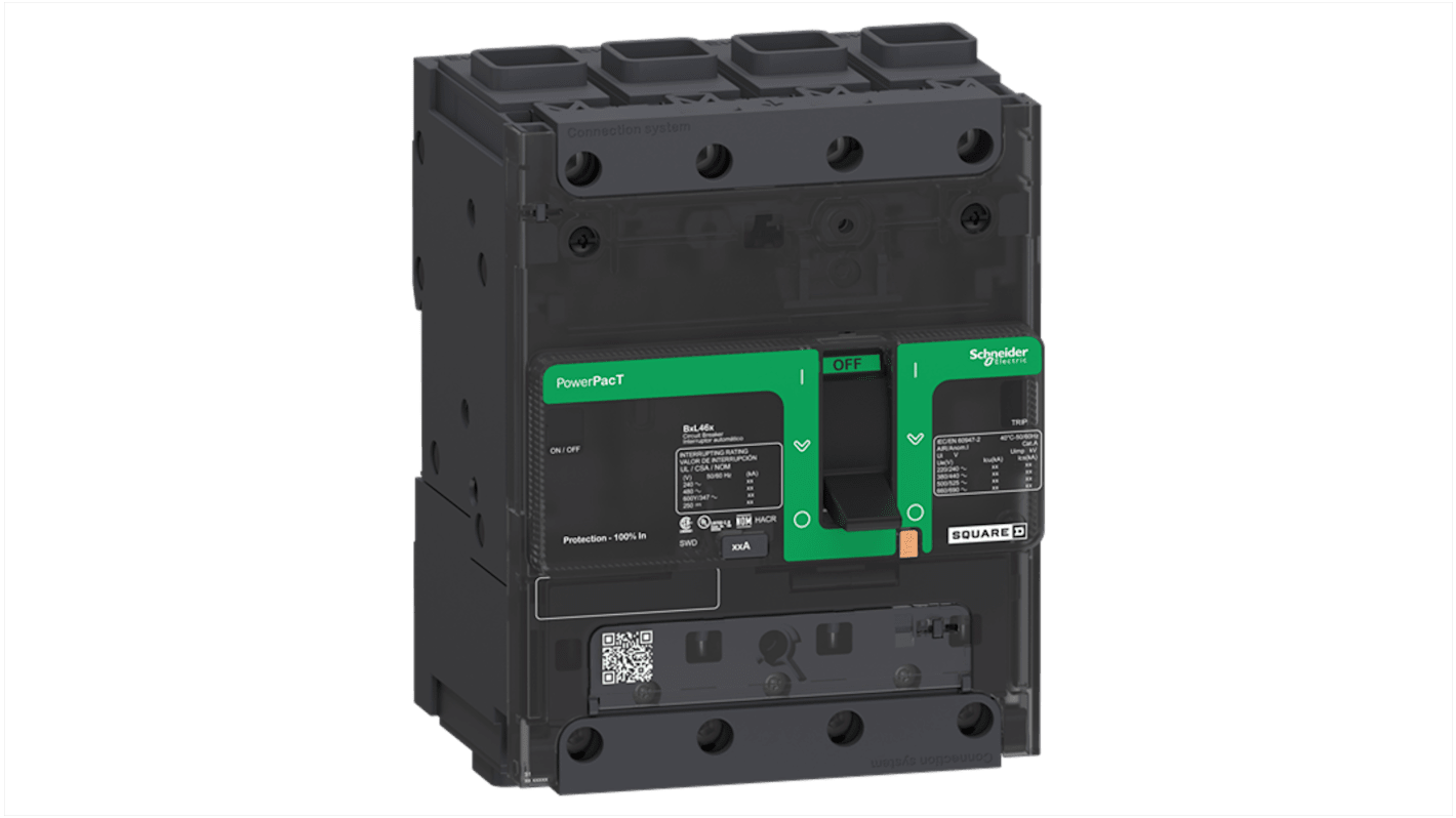Schneider Electric PowerPact Circuit Breaker - BDF 4 Pole 347V ac Voltage Rating Clip-On, 35A Current Rating