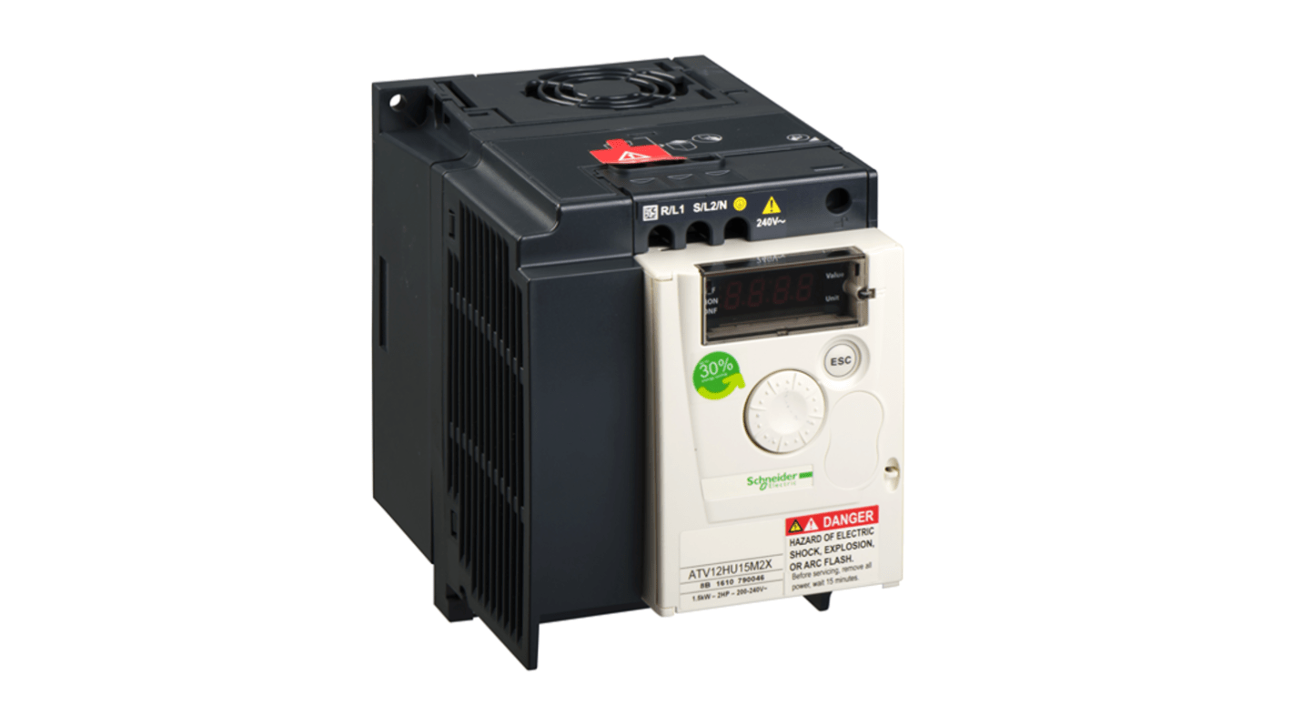 Schneider Electric Variable Speed Drive, 1.5 kW, 1 Phase, 200 → 240 V, 7.5 A, Altivar 12 Series