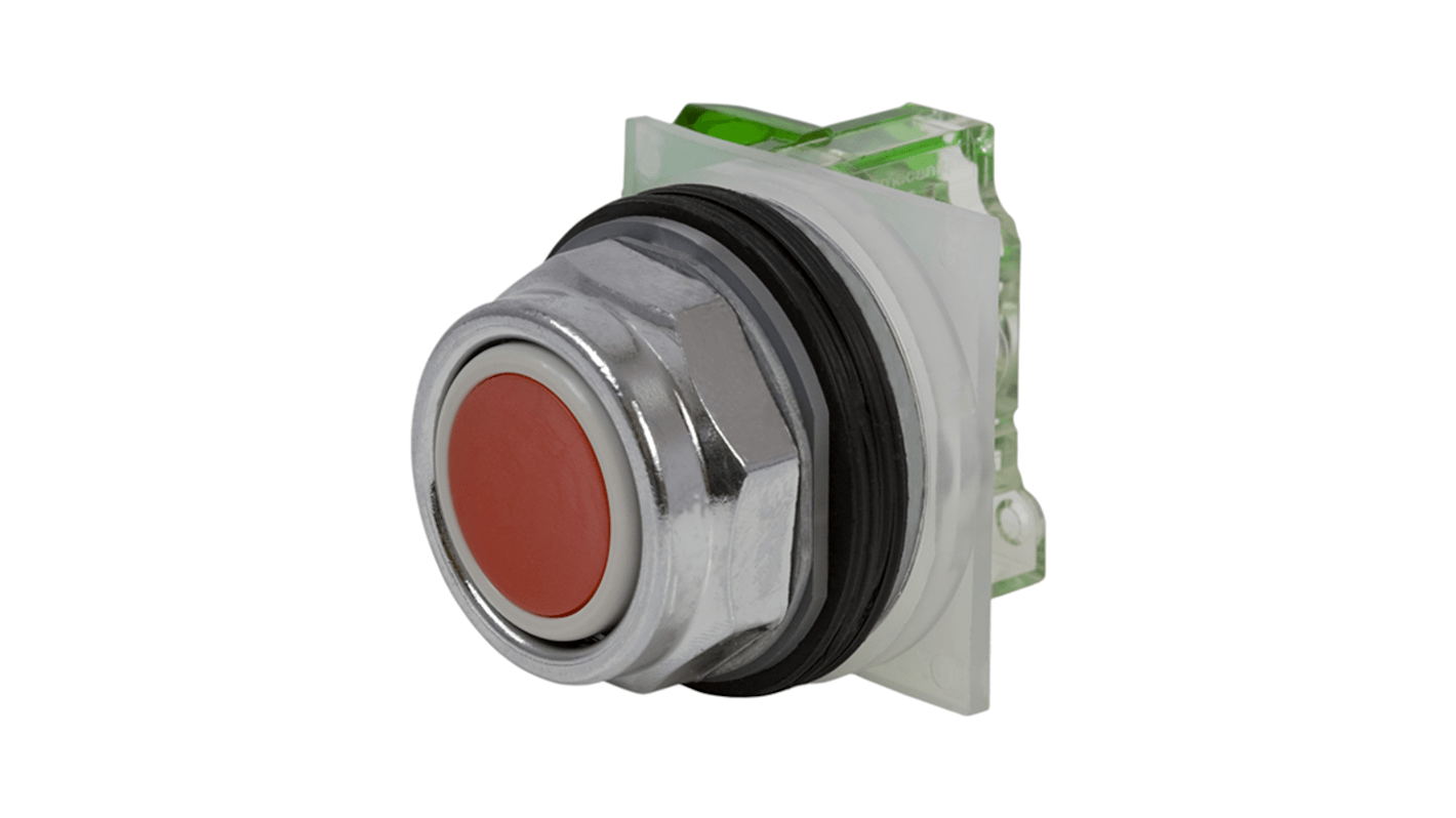 Schneider Electric 9001K Series Push Button, Spring Return, Panel Mount, 30mm Cutout, 1 NO, 600V ac