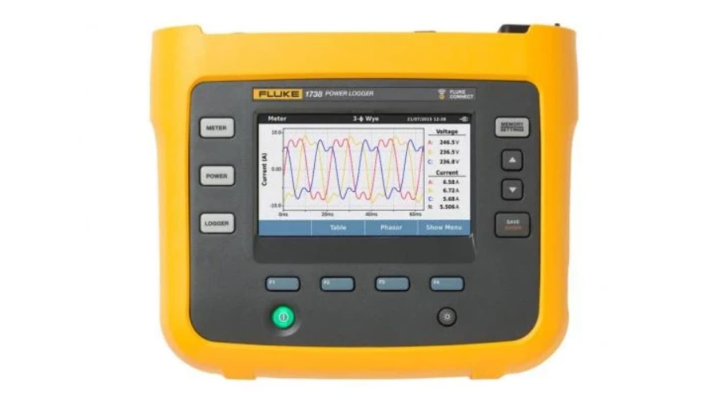 Fluke 1738/FPC Power Quality Analyser, 3-Phase, 6000A Max, 1000V Max