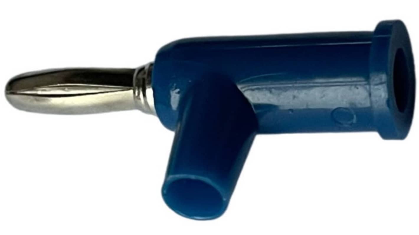 RS PRO Blue Male Banana Connectors, 4 mm Connector, Screw Termination, 24A, 30 V ac, 60V dc, Nickel Plating