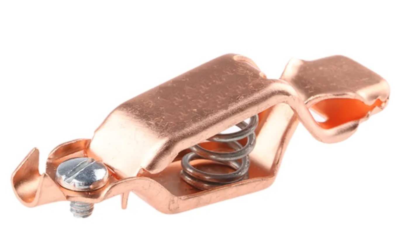 RS PRO Crocodile Clip Crocodile Clip Connection, Copper Contact, 40A, Orange
