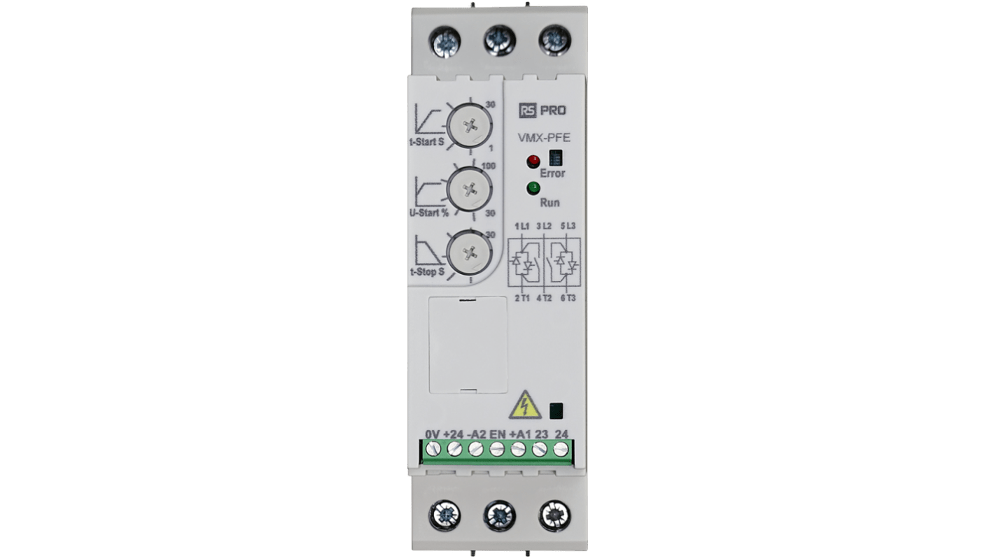 RS PRO Soft Starter, , 5.5 kW, 230 → 460 V, 1, 3 Phase, IP20