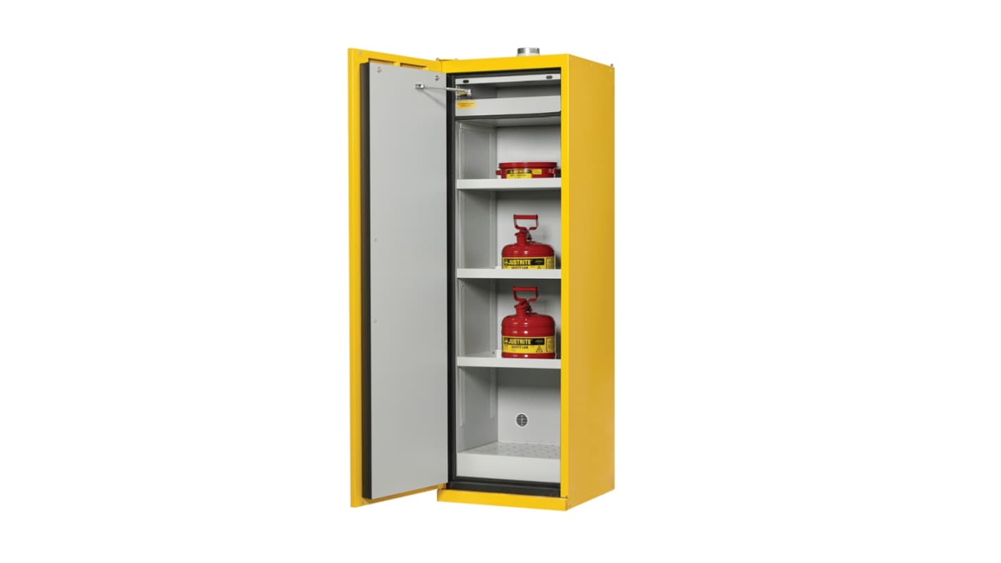 Armadietto per liquidi infiammabili a 2 ante Justrite in Acciaio galvanizzato, 2070mm x 600mm x 600mm, col. Colore