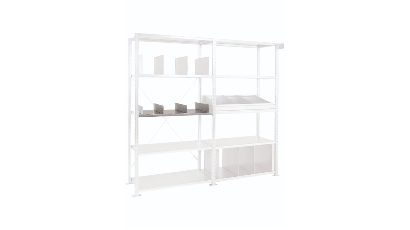 Manorga RAL 7040 4 Shelf Storage Rack System Shelving System, 150mm, 3000kg Load