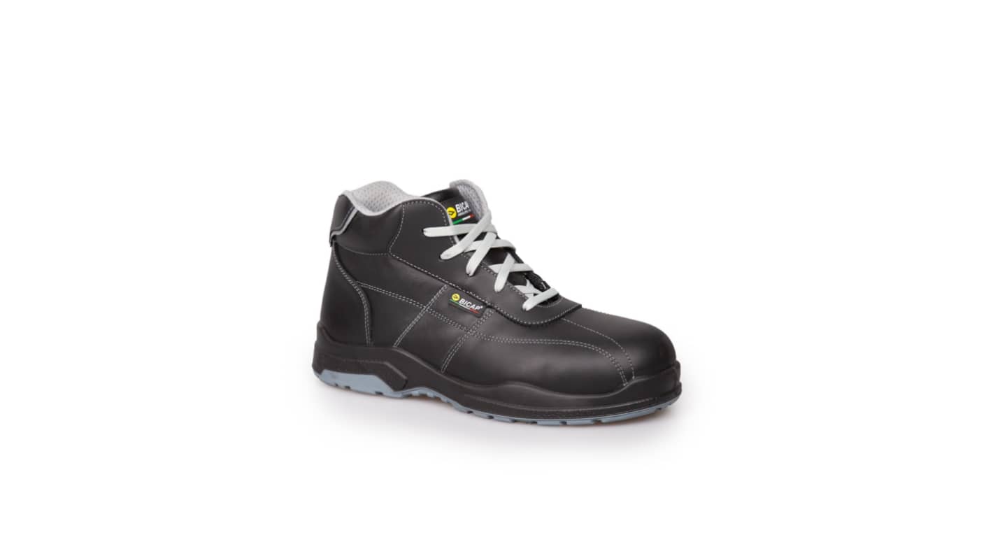 Bicap LEUCA MID Black, Grey ESD Safe Composite Toe Capped Unisex Safety Boots, UK 12.5, EU 46