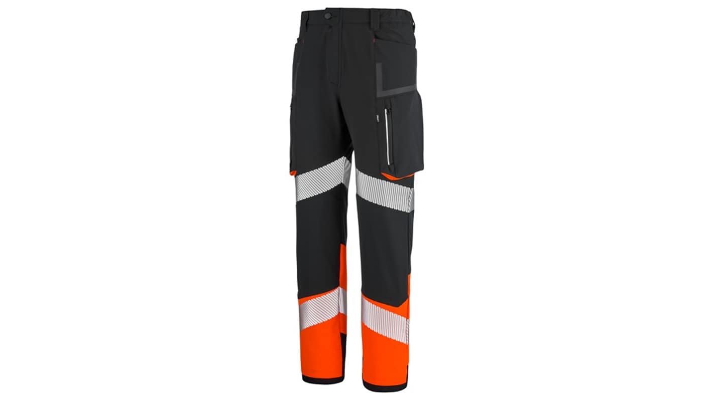 Cepovett Safety 1FLSTPI Black, Orange Hi Vis Fabric Hi Vis Trousers, 60in Waist Size