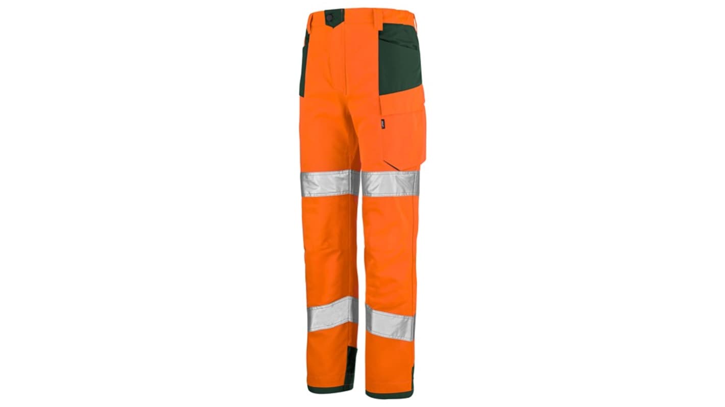 Pantalones de alta visibilidad Cepovett Safety, de color Verde/naranja, Tejido de alta visibilidad