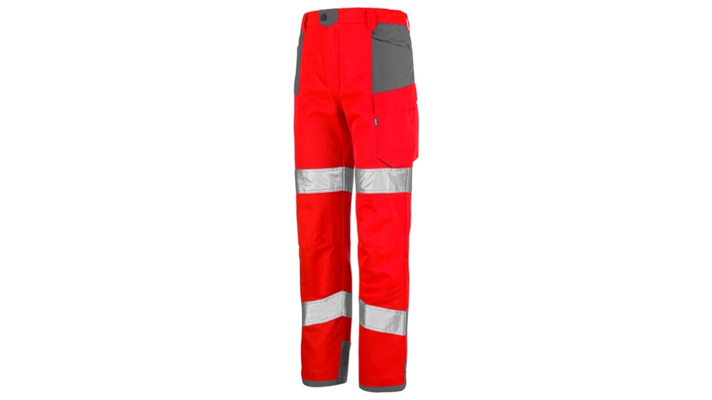 Cepovett Safety 1HVN3PI Red Hi Vis Fabric Hi Vis Trousers Leg Length 80cm