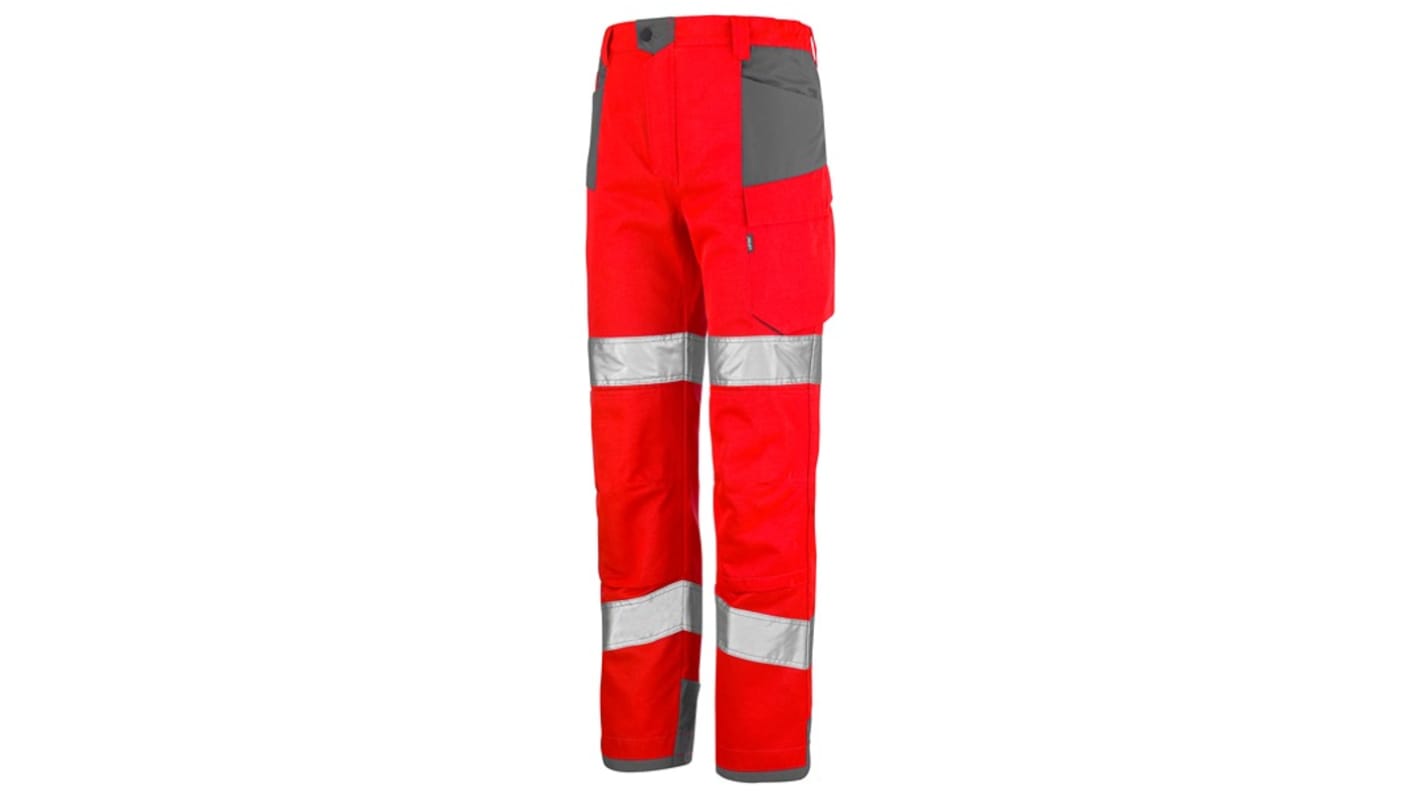 Cepovett Safety 1HVNG3PI Red Hi Vis Fabric Hi Vis Trousers Leg Length 80cm