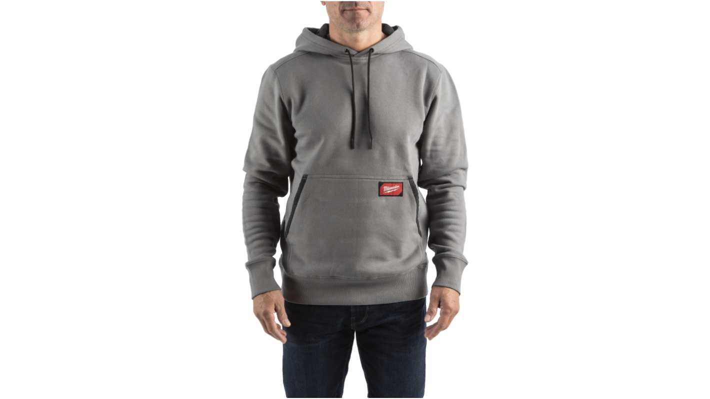 Milwaukee Midweight Herren Kapuzenpullover, 30 % Polyester, 70 % Baumwolle Grau, Größe XL
