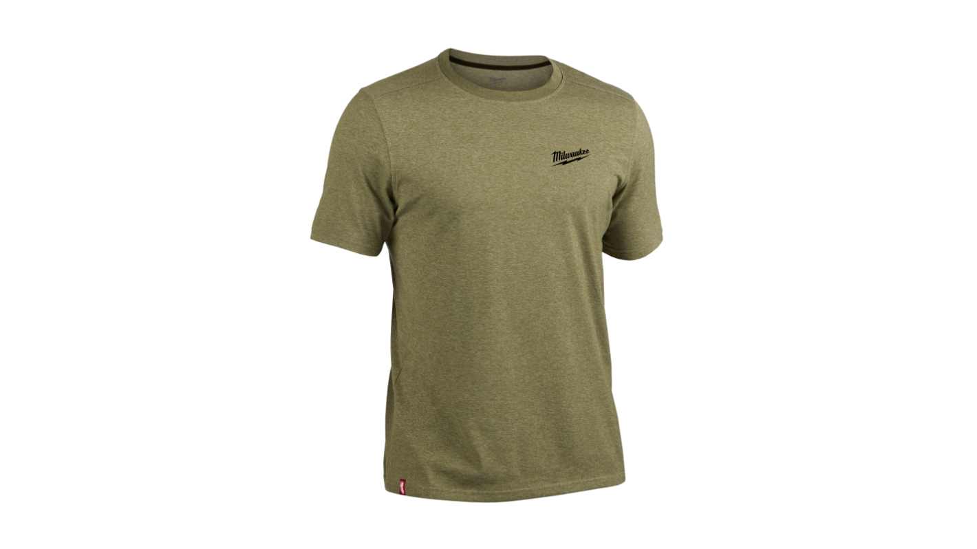 Milwaukee Green Cotton, Polyester Short Sleeve T-Shirt, UK- L, EUR- L, Hi-Vis