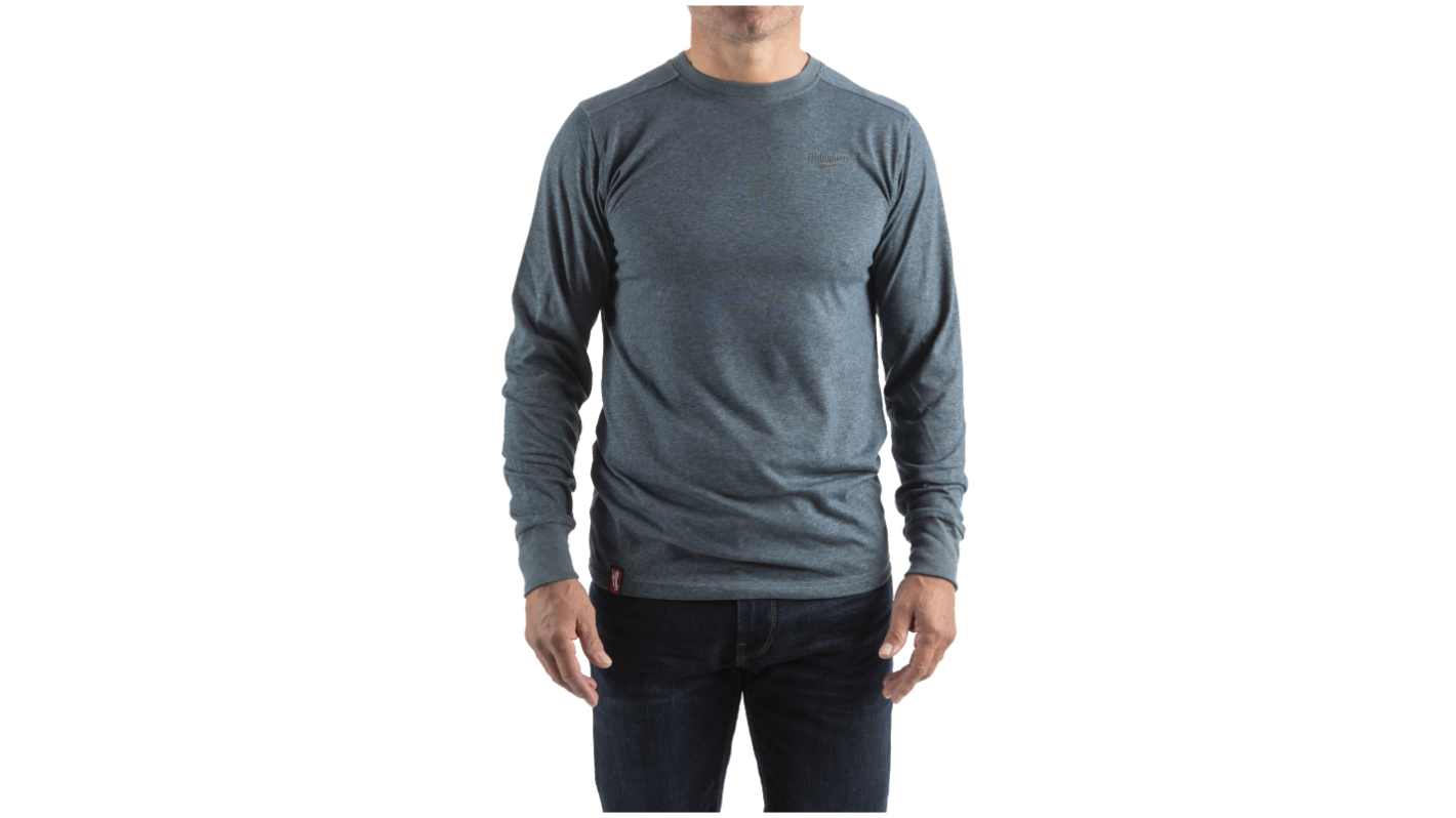 T-shirt, Niebieski, Bawełna, poliester, L, Długi
