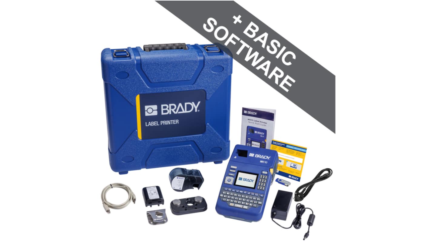 Brady M510 Portable Label Printer Kit Handheld Label Printer, 38.1mm Max Label Width